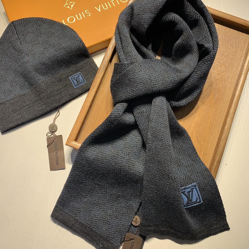 Louis Vuitton Scarf And Hat Set