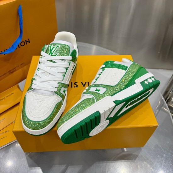 LV Trainer Sneaker Green Swarovski LV Trainer Sneaker Green Swarovski