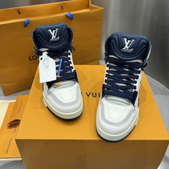LV High Top Trainer Sneaker Blue LV High Top Trainer Sneaker Blue