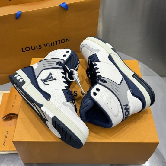 LV High Top Trainer Sneaker Blue LV High Top Trainer Sneaker Blue
