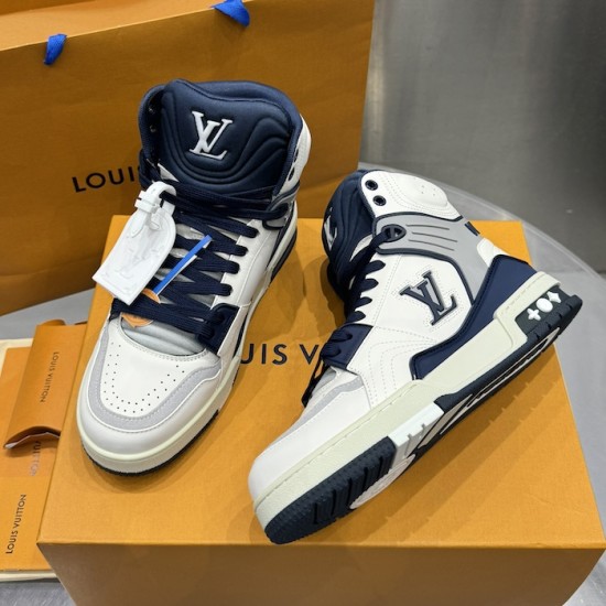 LV High Top Trainer Sneaker Blue LV High Top Trainer Sneaker Blue