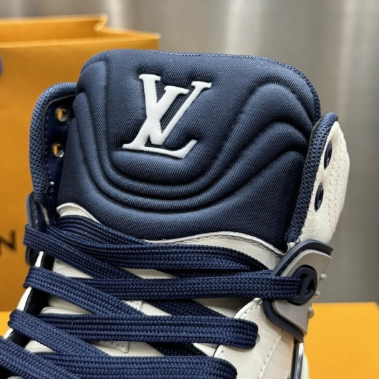 LV High Top Trainer Sneaker Blue LV High Top Trainer Sneaker Blue