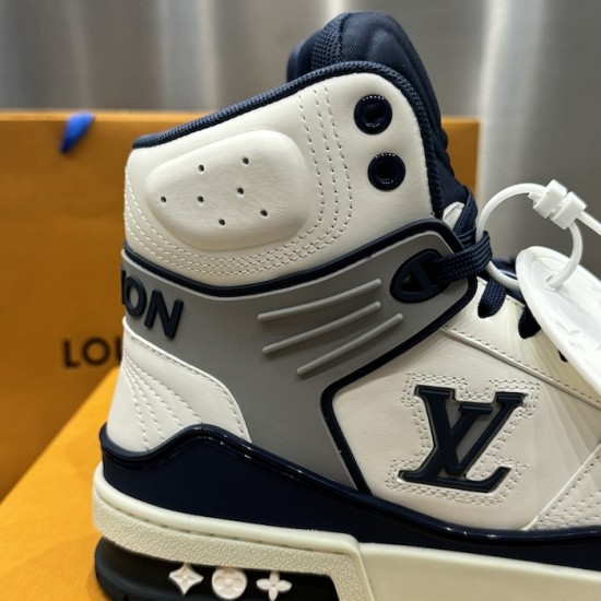 LV High Top Trainer Sneaker Blue LV High Top Trainer Sneaker Blue