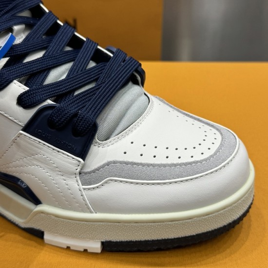 LV High Top Trainer Sneaker Blue LV High Top Trainer Sneaker Blue