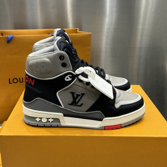 LV High Top Trainer Sneaker Grey LV High Top Trainer Sneaker Grey