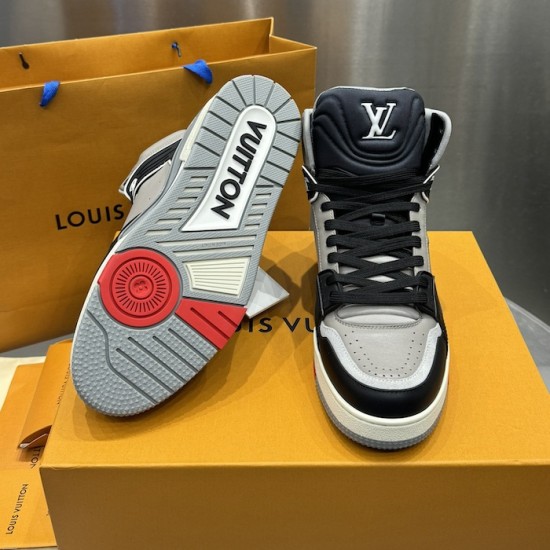 LV High Top Trainer Sneaker Grey LV High Top Trainer Sneaker Grey