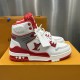 LV High Top Trainer Sneaker Red LV High Top Trainer Sneaker Red