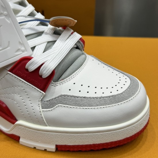 LV High Top Trainer Sneaker Red LV High Top Trainer Sneaker Red