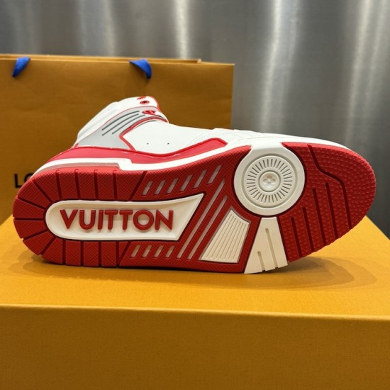 LV High Top Trainer Sneaker Red LV High Top Trainer Sneaker Red