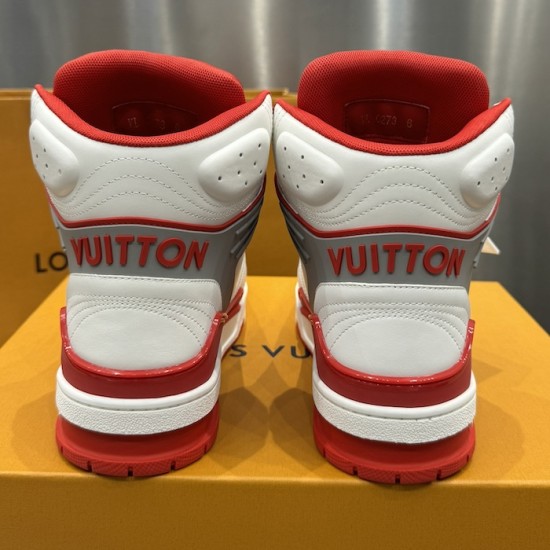 LV High Top Trainer Sneaker Red LV High Top Trainer Sneaker Red
