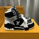 LV High Top Trainer Sneaker Black / White / Grey LV High Top Trainer Sneaker Black / White / Grey