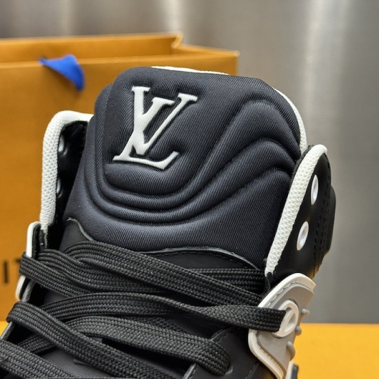 LV High Top Trainer Sneaker Black / White / Grey LV High Top Trainer Sneaker Black / White / Grey