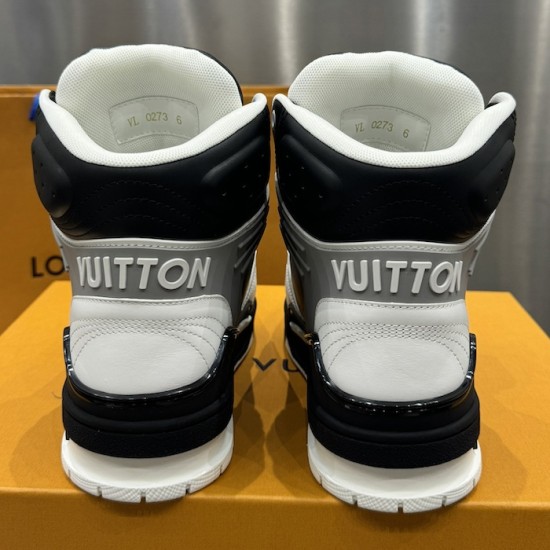 LV High Top Trainer Sneaker Black / White / Grey LV High Top Trainer Sneaker Black / White / Grey