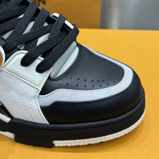 LV High Top Trainer Sneaker Black / White / Grey LV High Top Trainer Sneaker Black / White / Grey