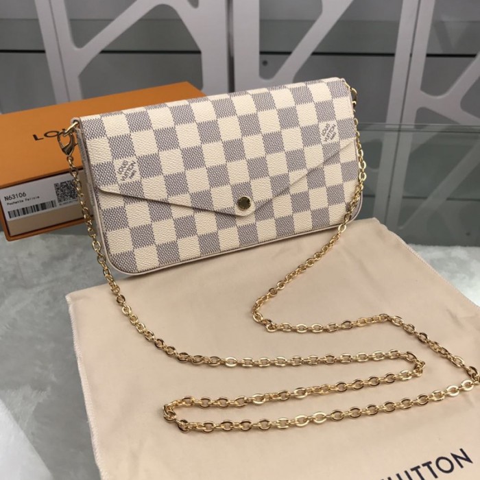Louis Vuitton Felicie Pochette Damier Azur Crossbody Bag