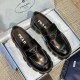 Prada Women's Brushed leather Monolith Loafers Black Prada Women's Brushed leather Monolith Loafers Black