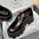 Prada Women's Brushed leather Monolith Loafers Black Prada Women's Brushed leather Monolith Loafers Black