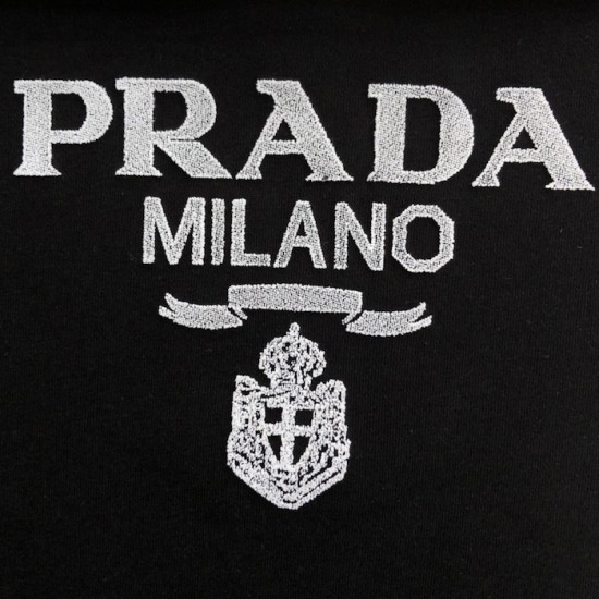 Prada Long-sleeved cotton polo shirt black Prada Long-sleeved cotton polo shirt black