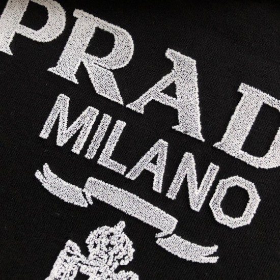 Prada Long-sleeved cotton polo shirt black Prada Long-sleeved cotton polo shirt black