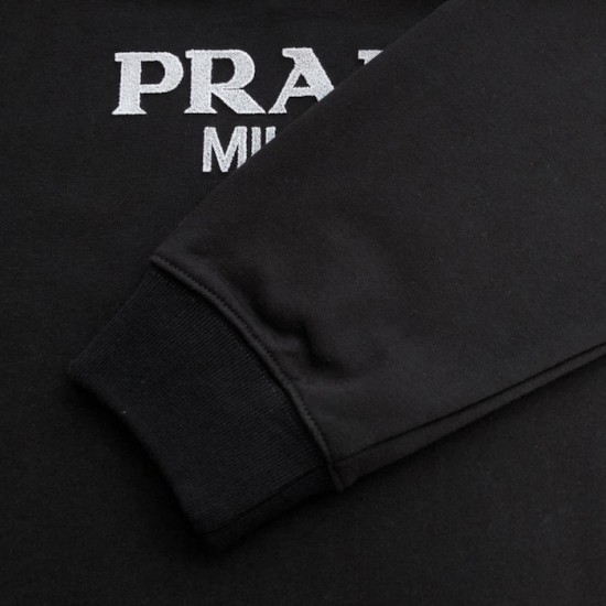 Prada Long-sleeved cotton polo shirt black Prada Long-sleeved cotton polo shirt black
