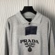 Prada Long-sleeved cotton polo shirt Marble Gray Prada Long-sleeved cotton polo shirt Marble Gray