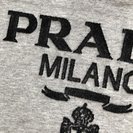 Prada Long-sleeved cotton polo shirt Marble Gray Prada Long-sleeved cotton polo shirt Marble Gray