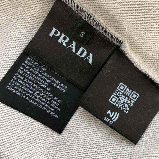 Prada Long-sleeved cotton polo shirt Marble Gray Prada Long-sleeved cotton polo shirt Marble Gray