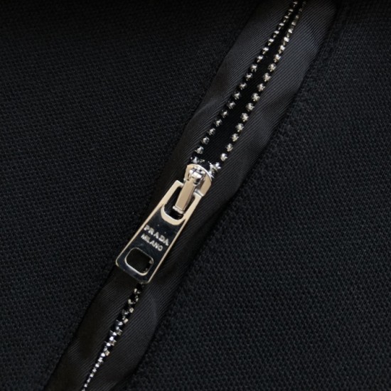 Prada Long-sleeved piqué and Re-Nylon polo shirt Prada Long-sleeved piqué and Re-Nylon polo shirt