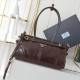 Prada Medium Leather Handbag Dark Brown Prada Medium Leather Handbag Dark Brown