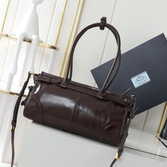 Prada Medium Leather Handbag Dark Brown Prada Medium Leather Handbag Dark Brown