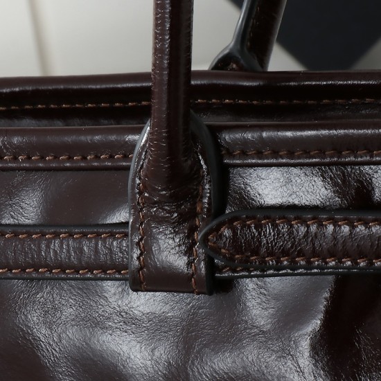 Prada Medium Leather Handbag Dark Brown Prada Medium Leather Handbag Dark Brown