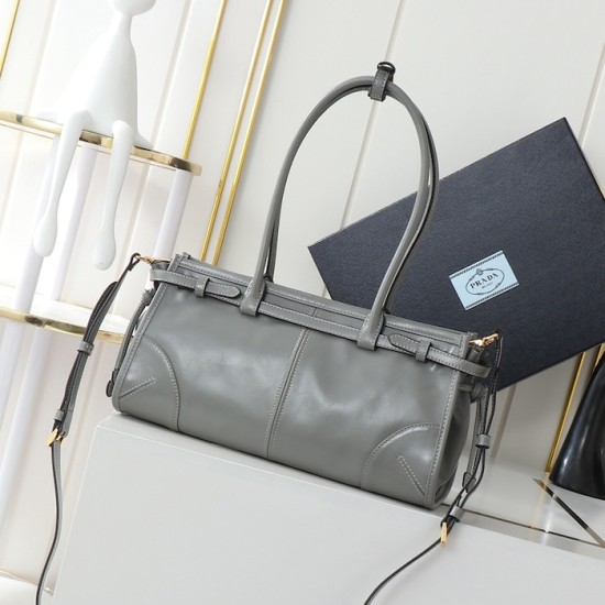 Prada Medium Leather Handbag Grey Prada Medium Leather Handbag Grey
