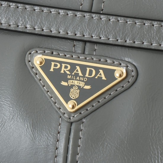 Prada Medium Leather Handbag Grey Prada Medium Leather Handbag Grey