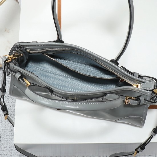 Prada Medium Leather Handbag Grey Prada Medium Leather Handbag Grey