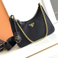 Prada Re-Edition 2005 Re-Nylon Bag Black / Gold