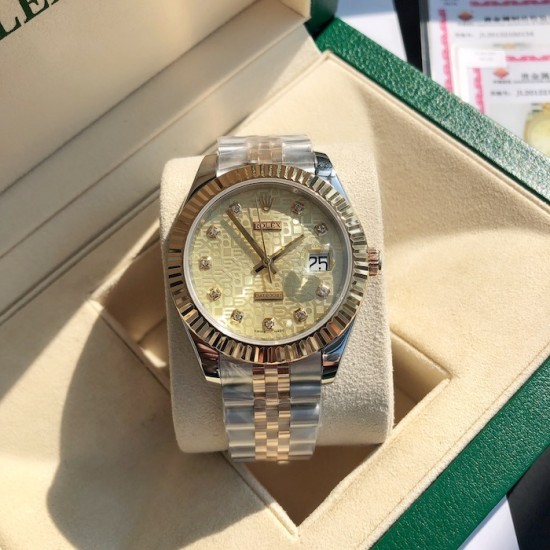 Rolex Datejust 41mm Textured Dial Diamonds Marker SS/YG Bracelet Rolex Datejust 41mm Textured Dial Diamonds Marker SS/YG Bracelet