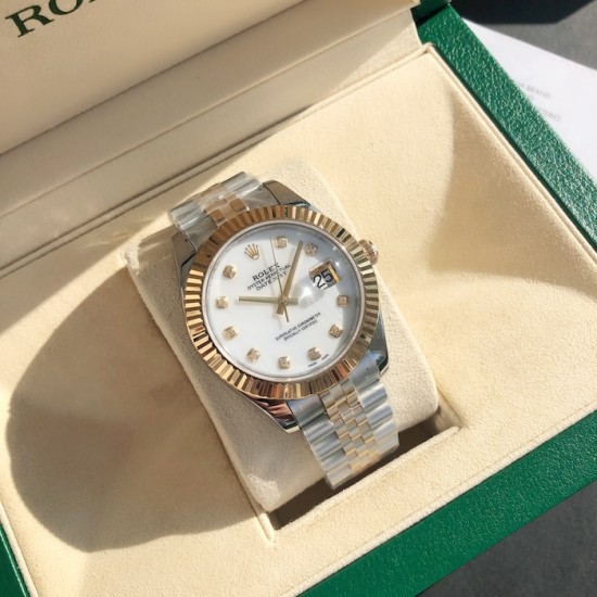 Rolex Datejust 41mm White Dial Diamonds Marker SS/YG Bracelet Rolex Datejust 41mm White Dial Diamonds Marker SS/YG Bracelet