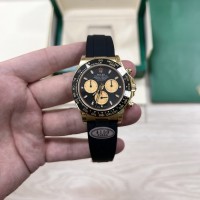 Rolex Daytona 40MM Watches Black Dial Baton Marker / Rubber